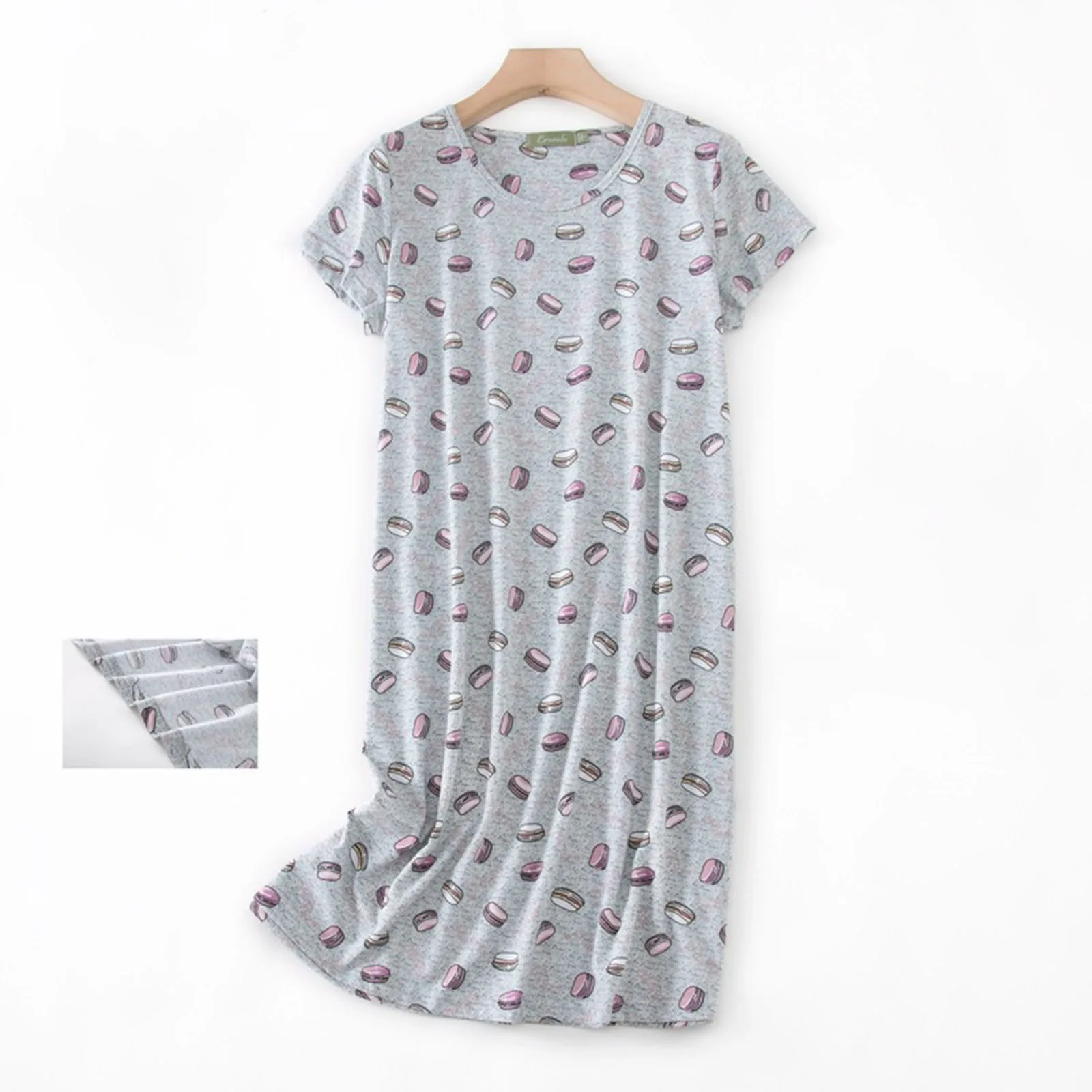 Cute Cartoon Women's Nightgown Nightdress Short Sleeves Shirt Casual Printed Graphic Sleepdress Sleepwear Woman Clothing