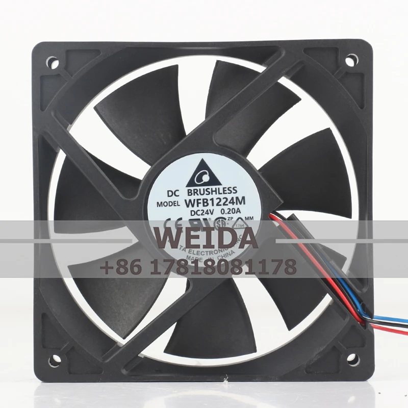 

Original genuine Delta 12CM fan WFB1224M 24V 0.2A 4.8W DC 12025 industrial cooling fan