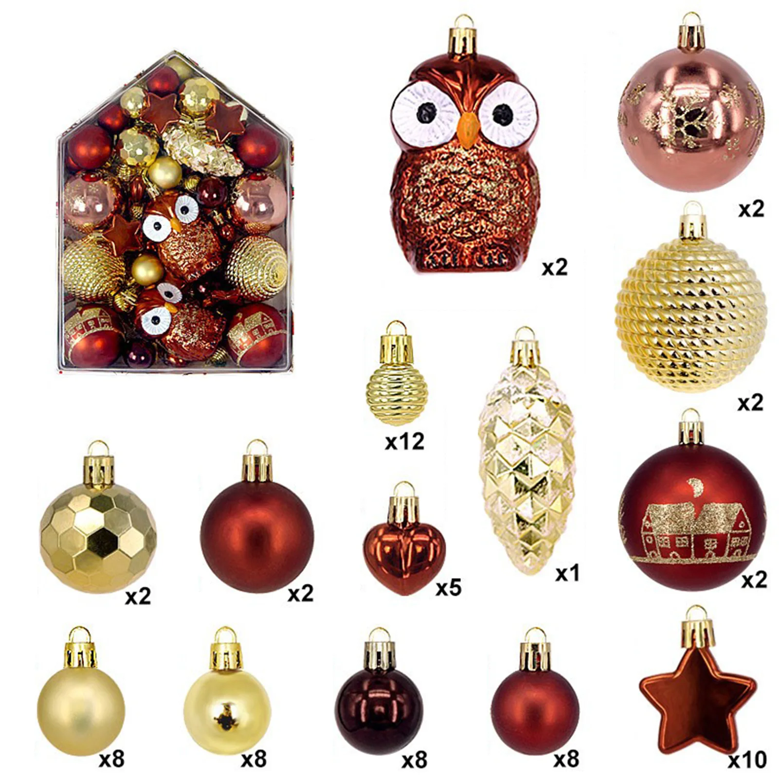 Decoraciones de bolas de Navidad, conjunto de cajas de colores alienígenas, colgante de bola redonda, decoración y arreglo de árboles de Navidad