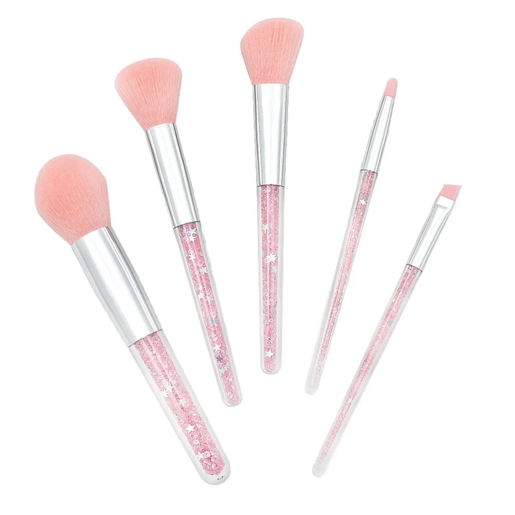 5-teiliges 1-Set Make-up für Damen, Premium-Kosmetik-Pinsel-Set, kein Ausfallen, dichte Borsten, professionelle Make-up-Tools, Puderpinsel für den Alltag