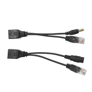JIENUO POE Spliter Waterprrof With Video And Power Adapter Cable RJ45 12V-48V Supply Module Injector for IP Camera Extender