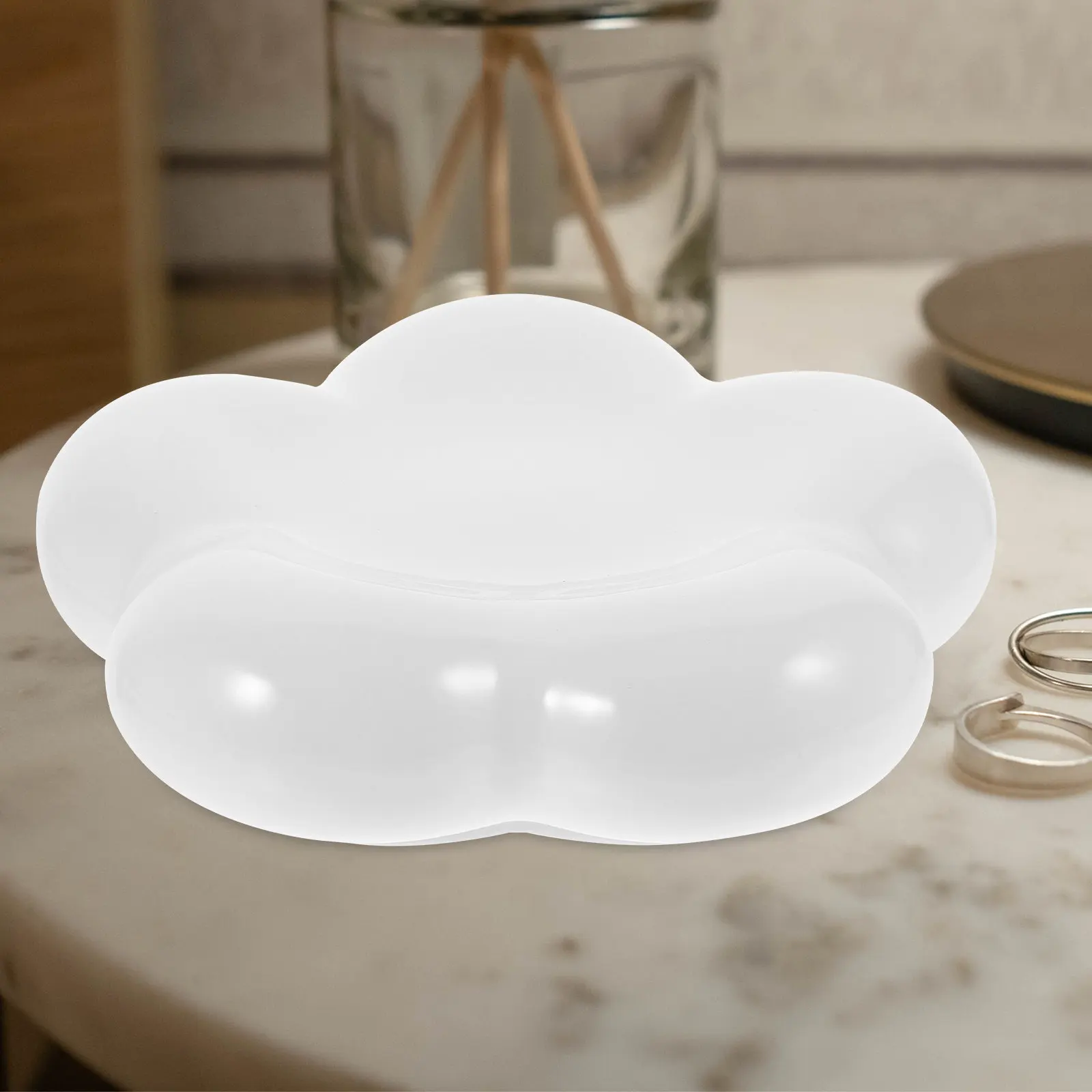 

Flower Shaped Ceramic Jewelry Tray Dish Small Trinket Holder for Ring Display Storage Desktop Decoration, Jewelry Tray Organizer