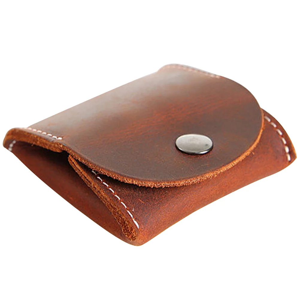 Durable Small Coin Organizer Men Coin Pocket Lightweight Travel Earphone Pouch Fashionable Button Design Clutch