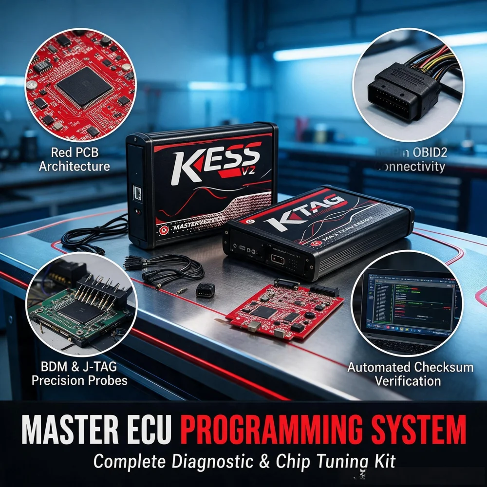 Online Unlimited KESS 2.80 EU Red V5.017 KTAG V7.020 4 LED 2.25 OBD2 Car ECU Chip Tuning 5.017 K-tag Programmer Tools
