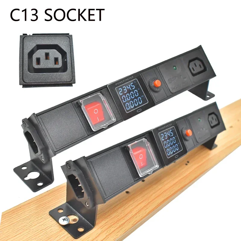 C13 socket PDU power strip network cabinet rack C14 port desktop1-7AC with ammeter overload protection surge protection wireless