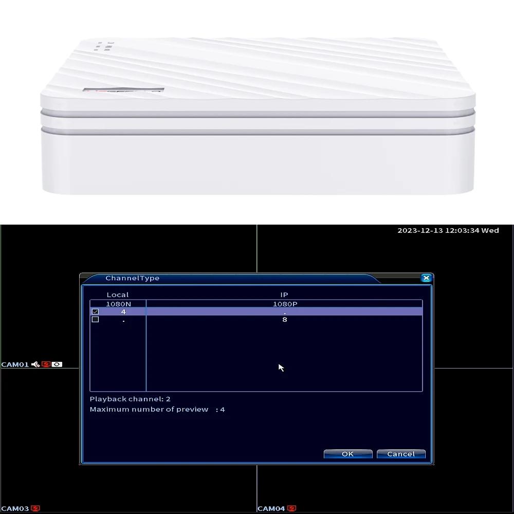 Imagem -06 - Gravador de Vídeo Digital Dvr Híbrido Vigilância de Segurança Cctv 1080p Nvr 1080p Canais 1080p 1080n Ahd Dvr