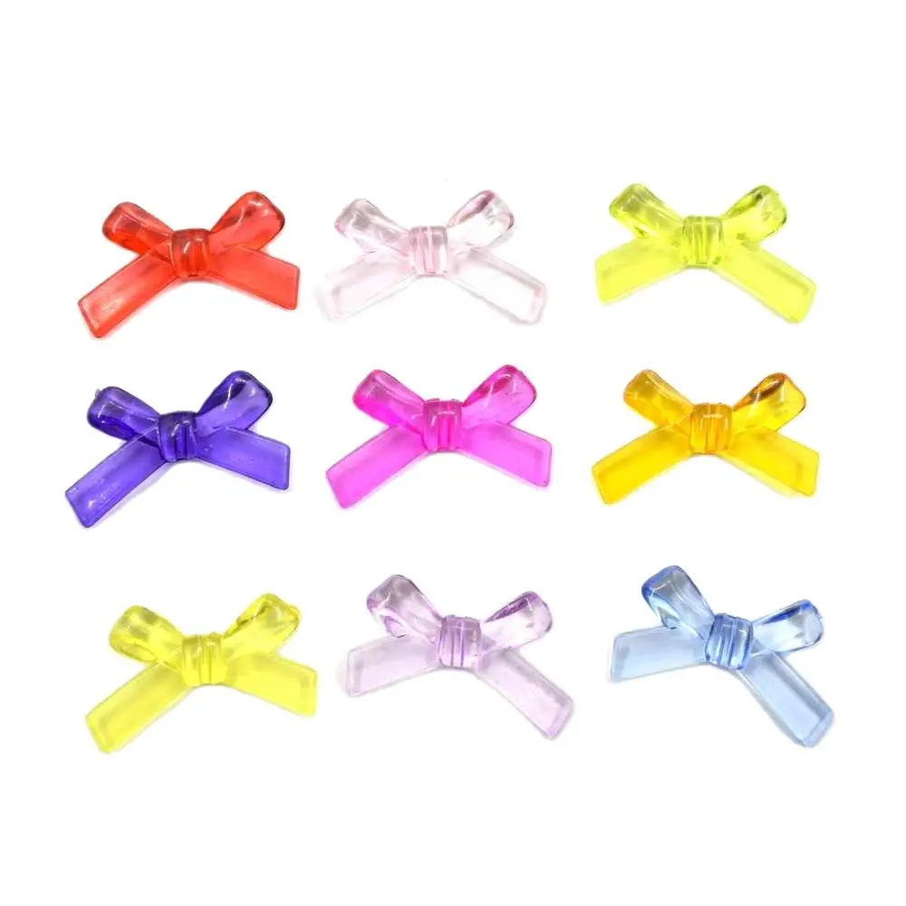 10/50pcs Multicolor Acrylic Bow bead loose beads Decoration Diy Jewelry headwear Necklace Making for women