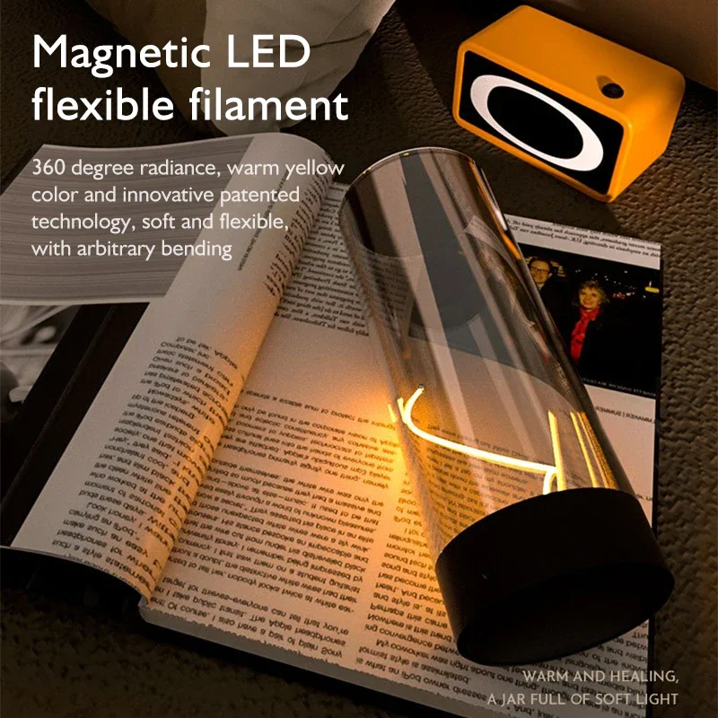 AUGE Magnetic LED Light Portable Minimalist Table Lamp Dimmable Rechargeable Creative Atmosphere Lights for Bars Bedside Camping