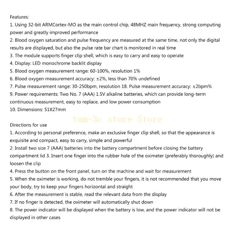 SPO2 écran LED Module capteurs fréquence cardiaque d'oxygène sanguin fréquence 48MHz D0UA
