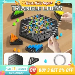 Chain Triangle Geometry Board Chess Game Triggle Rubber Band Game Educational Interactive Multiplayer Kid Toys Family Party Gift