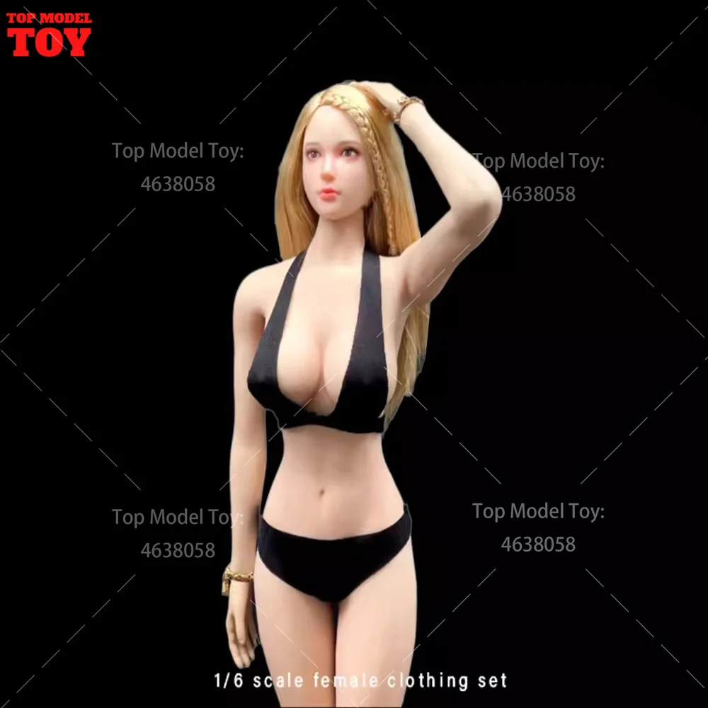 CJG-039 1/6 Scale Black Underwear Bra Underpants Clothes Accessory Model Fit 12