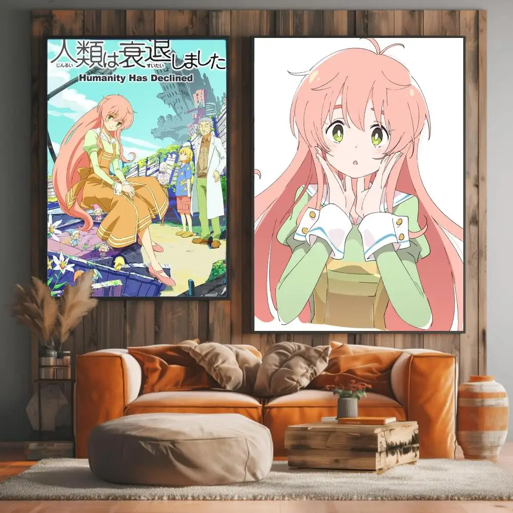 anime H-Humanity Has Declined-D Painting Calligraphy Artwork for Living Room Bedroom Office Home Decor