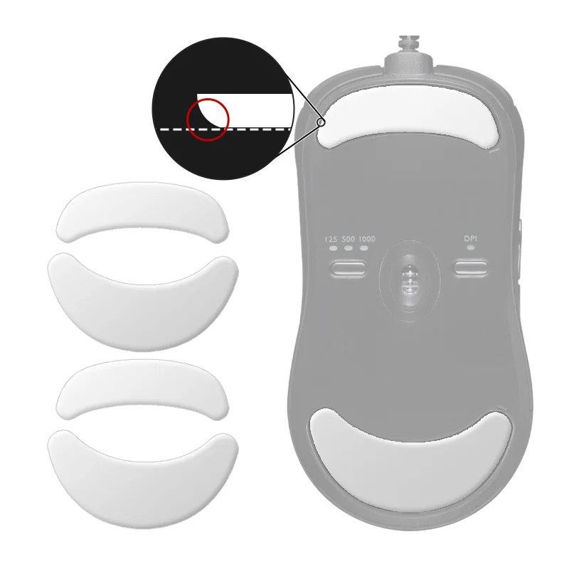 2Sets Hotline Games 3.0 Plus Rounded Curved Edges Mouse Skates Mouse Feet for Zowie Za11, Za12, Fk1, Fk2,Fk+ Gaming Mouse Gamer