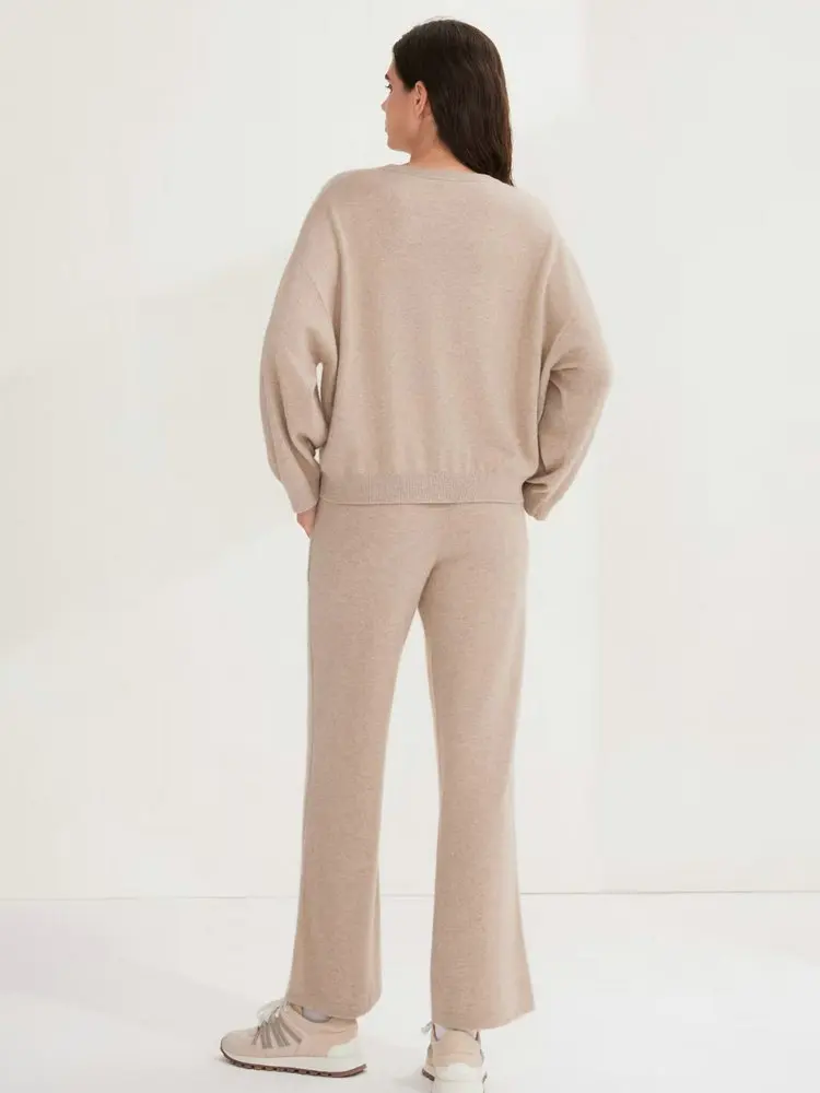 

2025 Autumn And Winter New High Quality Fashion Casual Pure Cashmere Sweater Round Neck Pullover Long Sleeve Loose
