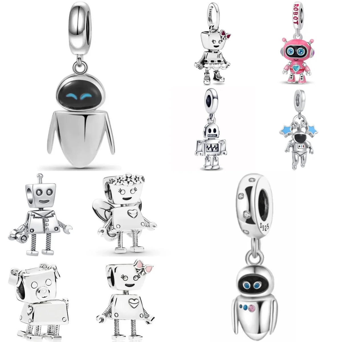

Новинка! Подвеска-робот из серебра 925 пробы, шарм-бусина для оригинальных женских браслетов, DIY, изысканное украшение, амулет, подарок