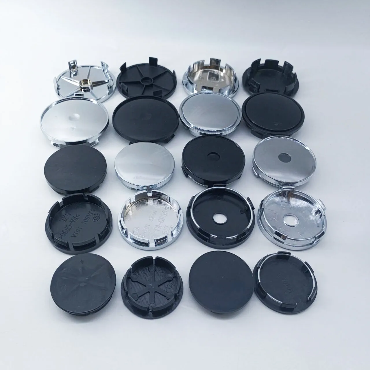 Centre de moyeu de roue de voiture, 4 pièces, bricolage noir argent 49mm 50mm 56mm 60mm 65mm 68mm, accessoires automobiles de remplacement pour véhicule