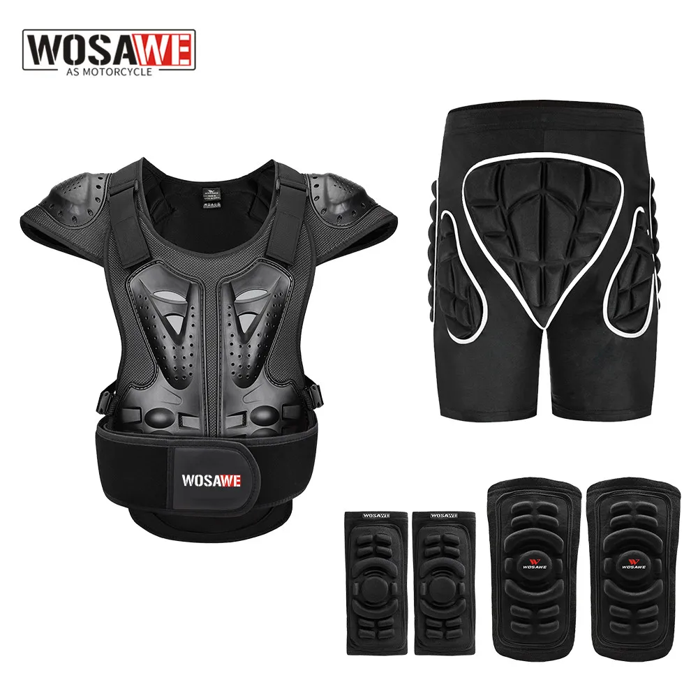 

WOSAWE Motorcycle Jacket Chest Armor Back Support Skiing Knee Elbow Protector Racing Motocross Protection Gear Motorcycle