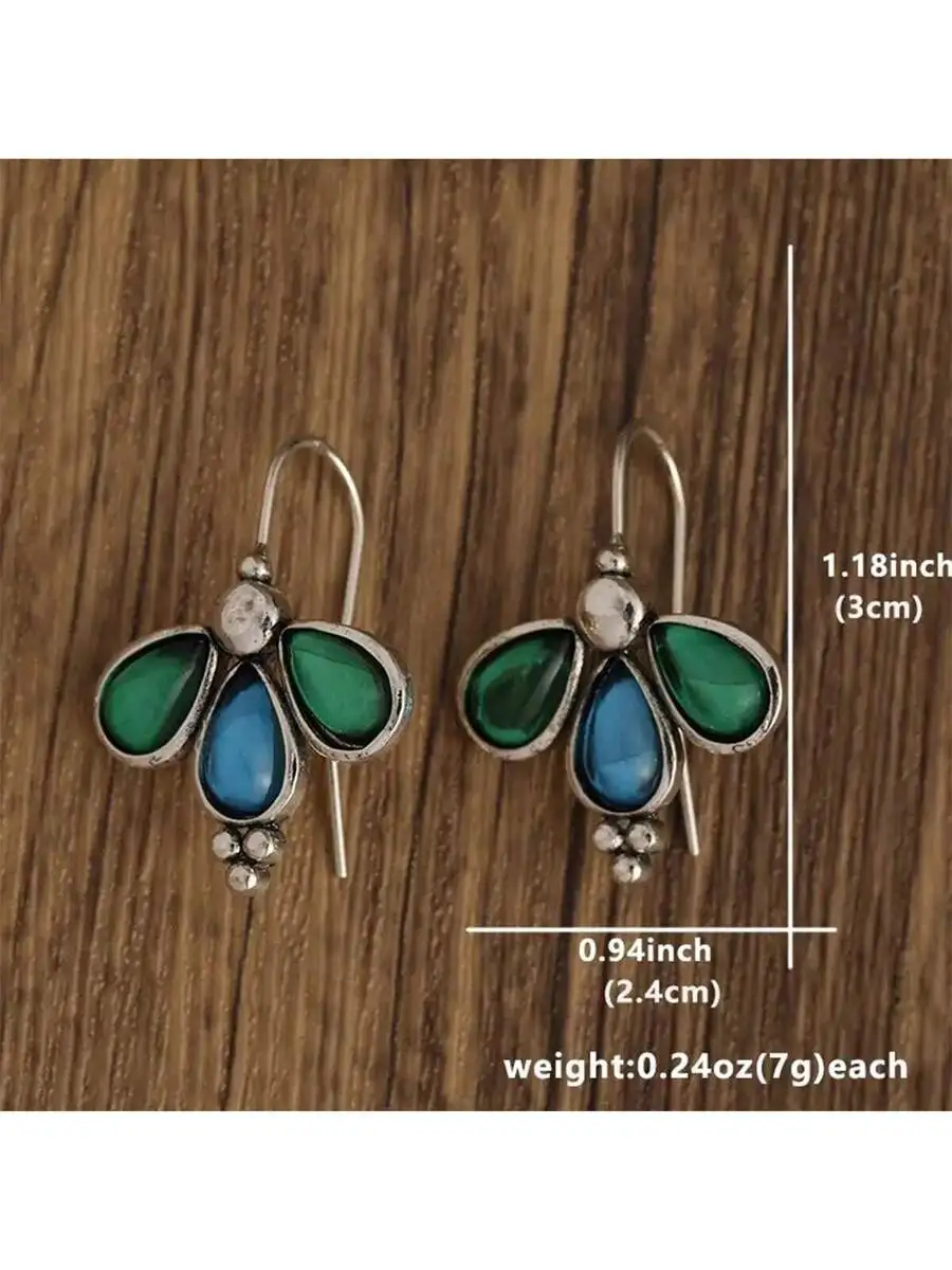 

Bohemian Style Teardrop Gemstone Earrings For Women Daily Wear