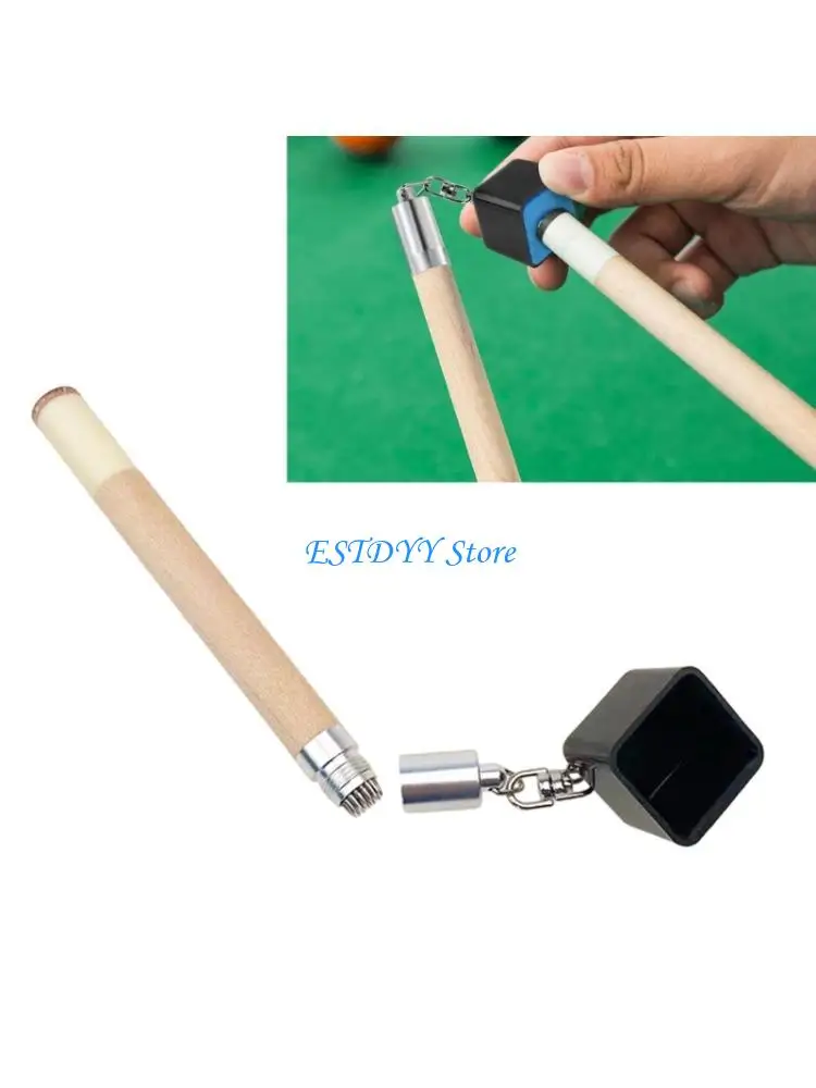 G6DE Billiard Cue Accessory with Side Case, Multiuse Cue Tip Tool with Handle for Snooker Table Carry, Club Travel and Routine