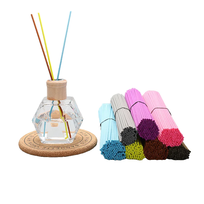 100pcs L22cm D3mm Colored Fiber Rattan Stick for Reed Diffuser Aroma Essential Oil Air Freshener Decorative For Home Fragrance