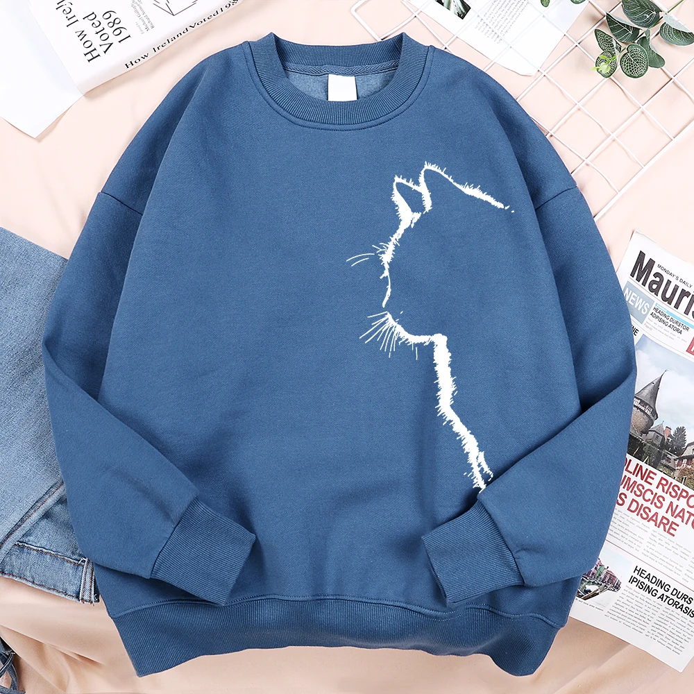 Cat Profile Appearance Fun Hoodies Men Women Casual Loose Oversize Sweatshirt Fashion Casual Pullover Hoodie Street Autumn Hoody