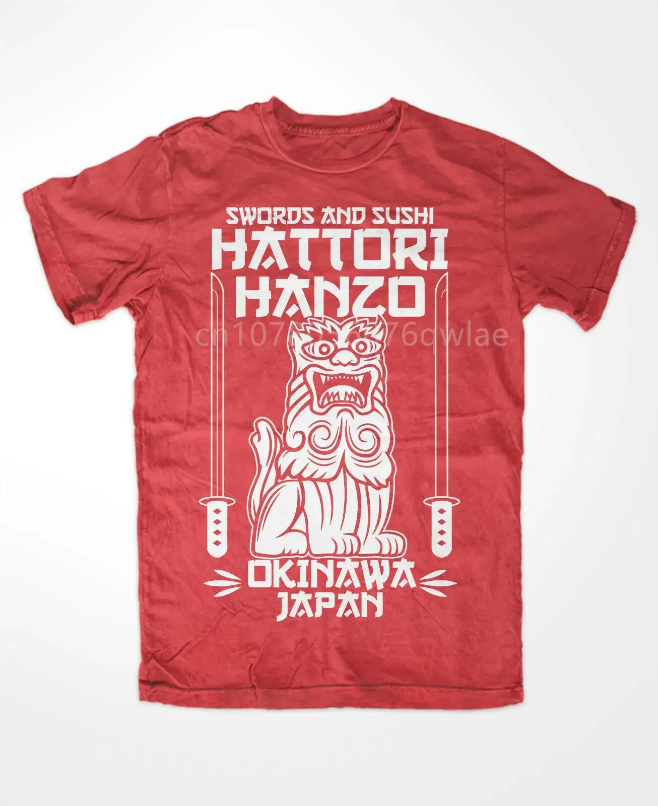 hattori-hanzo-espadas-vermelhas-e-sushi-matar-bill-okinawa-japao-tarantino-camiseta-tripulacao-pescoco-manga-curta-solta-moda-streetwear