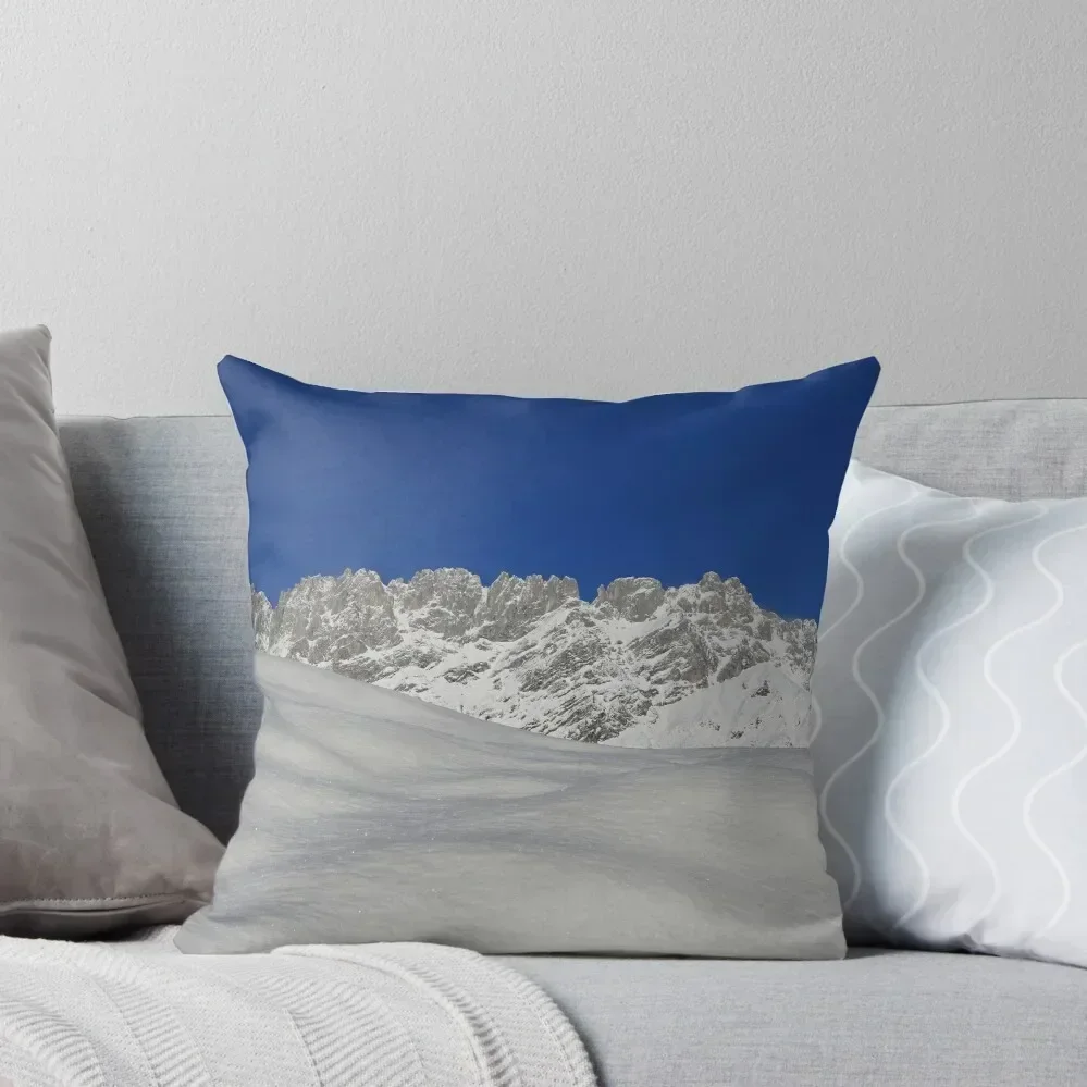 snow covered mountains of Wilder Kaiser Tirol Austria Throw Pillow New year luxury sofa pillows Sofa Cushions Cover pillow