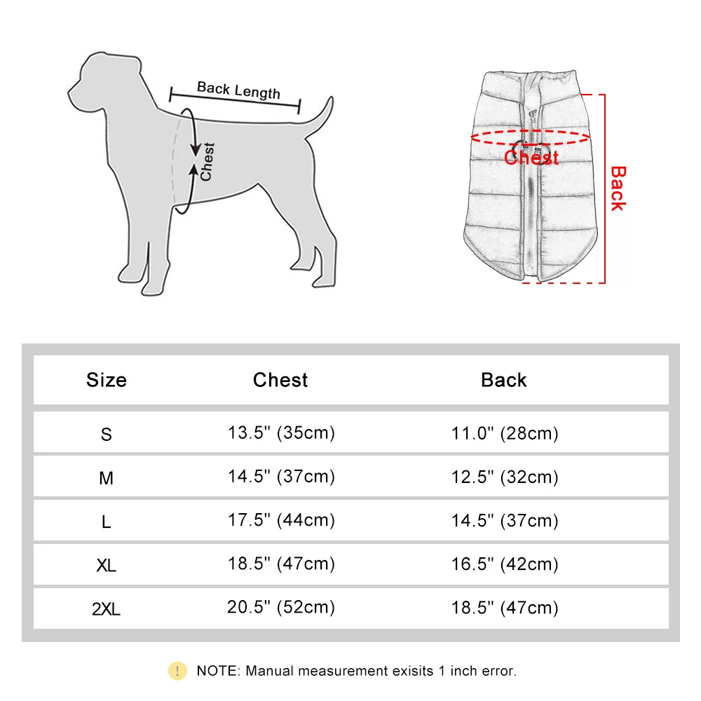 Winter Dog Jacket Vest Warm Pet Clothes Puppy Coat For Small Medium Dogs Cats Outfit Chihuahua French Bulldog Clothing Perro