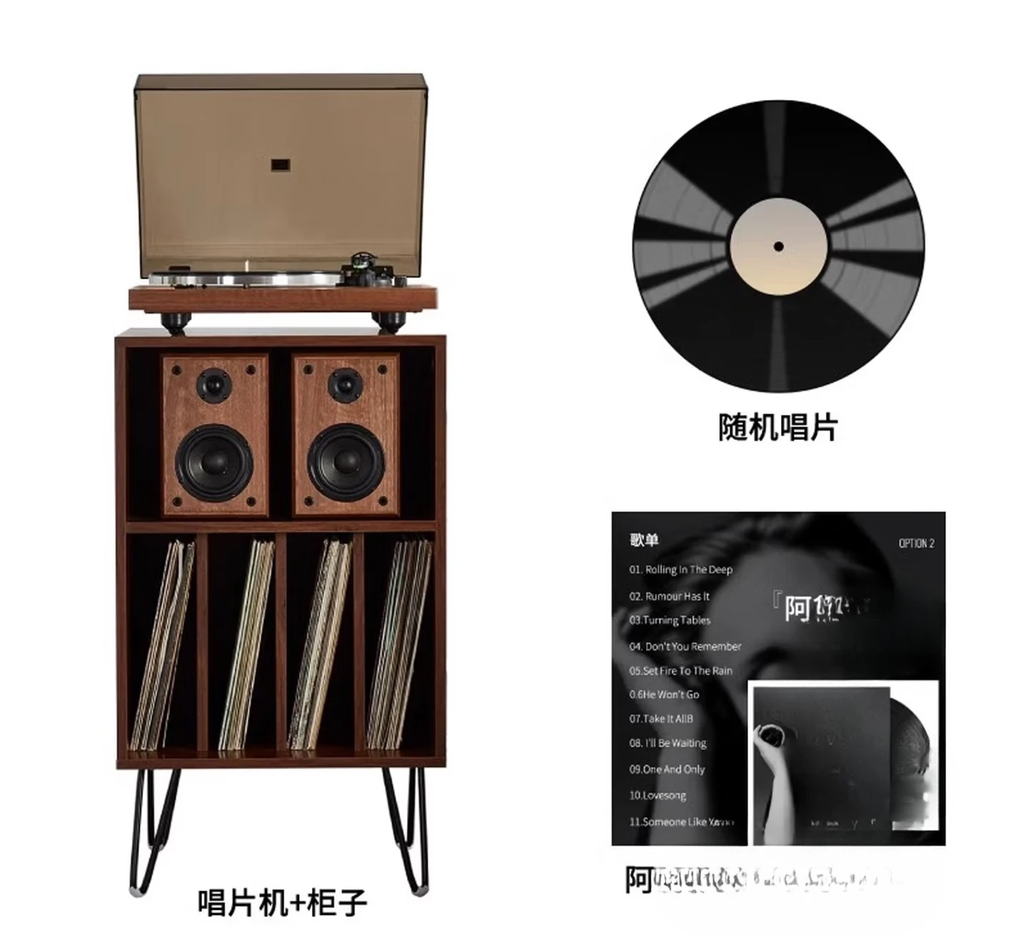 Retro Bluetooth vinyl record player Professional grade split type dynamic magnetic stylus machine with audio