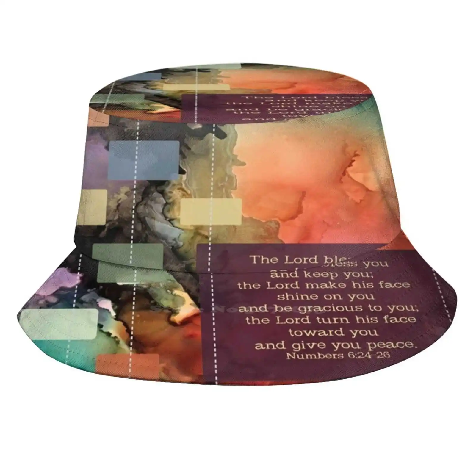 The Blessing - Colorful And Modern Uv Protection Foldable Bucket Hats Women Men Colorful Purple Blessing Modern Womans Bible