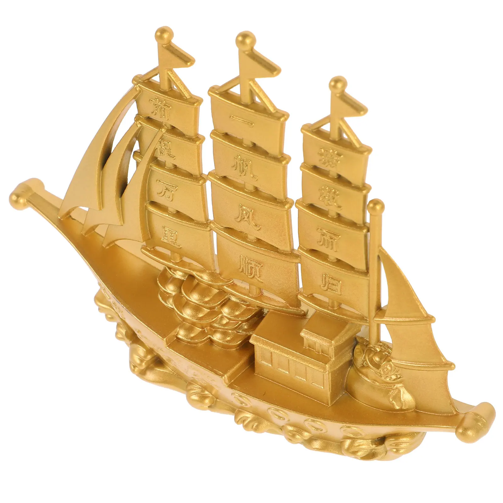 

Desktop Metal Boat Alloy Decoration Small Simulated Boat Craft Realistic Lightweight Landscaping Ornament for Collection