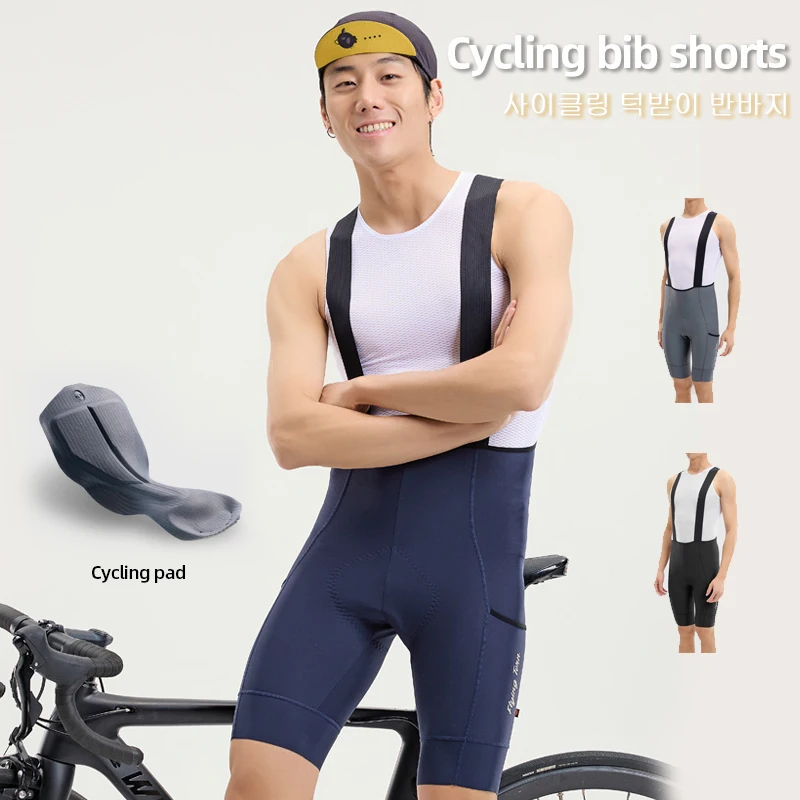 

Bicycle Bib Shorts with Imported Pad Lasts 6 Hours High Elastic Fabric Cycling Clothes for Adults Quick Dry Men's Cycling Shorts