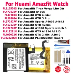 XDOU-Batterie PL582624 pour Huami AMAZFIT GTS GTR 2 3 4 t-rex Verge A1805 A1602 A1914 A1928 A2010 PL382222GH 42mm Mini Lite Pro