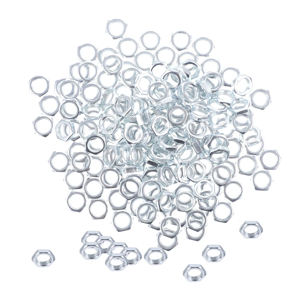 

200pcs M10x1.0 Fine Thread Hexagon Lock Nuts Lamp Parts Lighting Fixtures Compatible Standard Lamps Fasteners Stable Connection