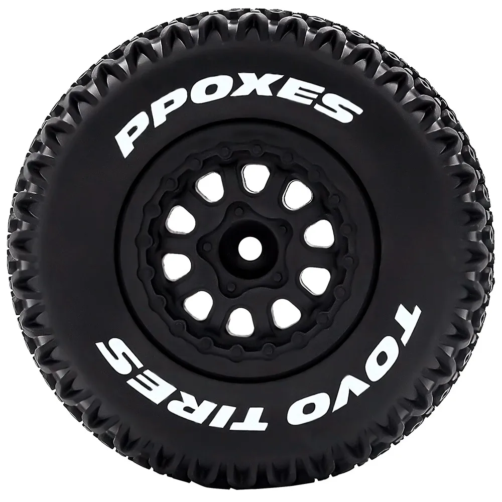 4 Stück 112 mm 1/10 Short Course Truck Reifen Reifen Rad mit 12 mm Sechskant für Slash Arrma Senton HuanQi 727 Vkar 10sc Hpi Rc Auto – Detail 6