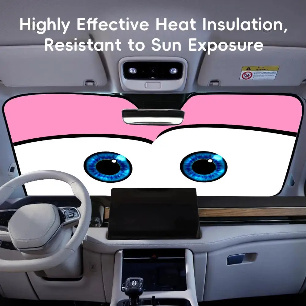 6 Colors Eyes Heated Sun Visor Reusable Aluminum Foil Car Windshield Sun Visor UV Protector Heat Insulation Cover Shade