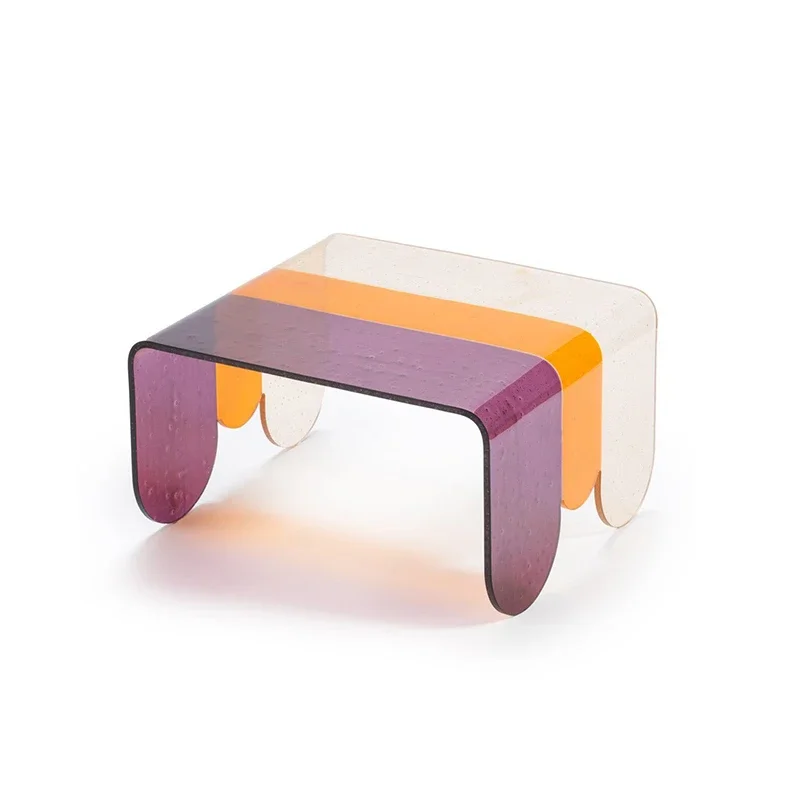 

Modern minimalist designer ins small apartment living room hotel home acrylic rainbow coffee table table