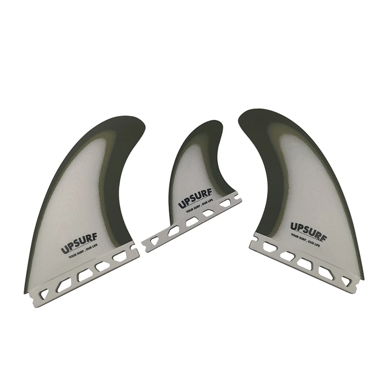 

UPSURF New Arrival Single Tabs T1 Size Fin ArmyGreen with White Fiberglass new design surf Good Quality Surf tri set Fins