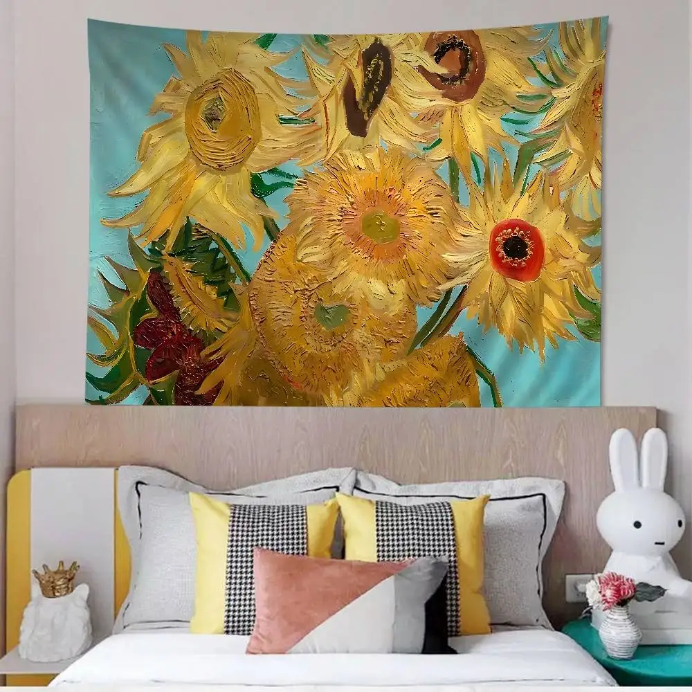Van Gogh Oil Painting Printed Large Wall Tapestry Cheap Hippie Wall Hanging Bohemian Wall Tapestries Mandala Home Decor
