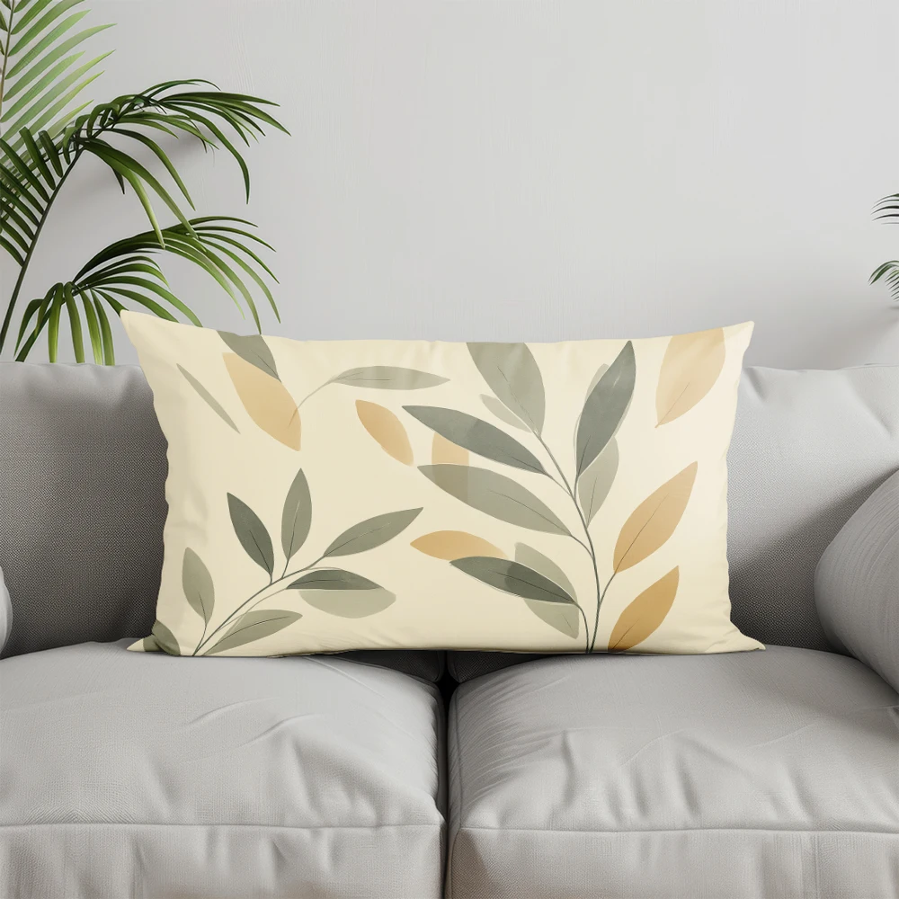 ديكور المنزل ورقة فرع نمط وسادة مستطيلة مناسبة ل أريكة غرفة نوم سيارة وسادة غطاء وسادة مستطيلة الظهر وسادة