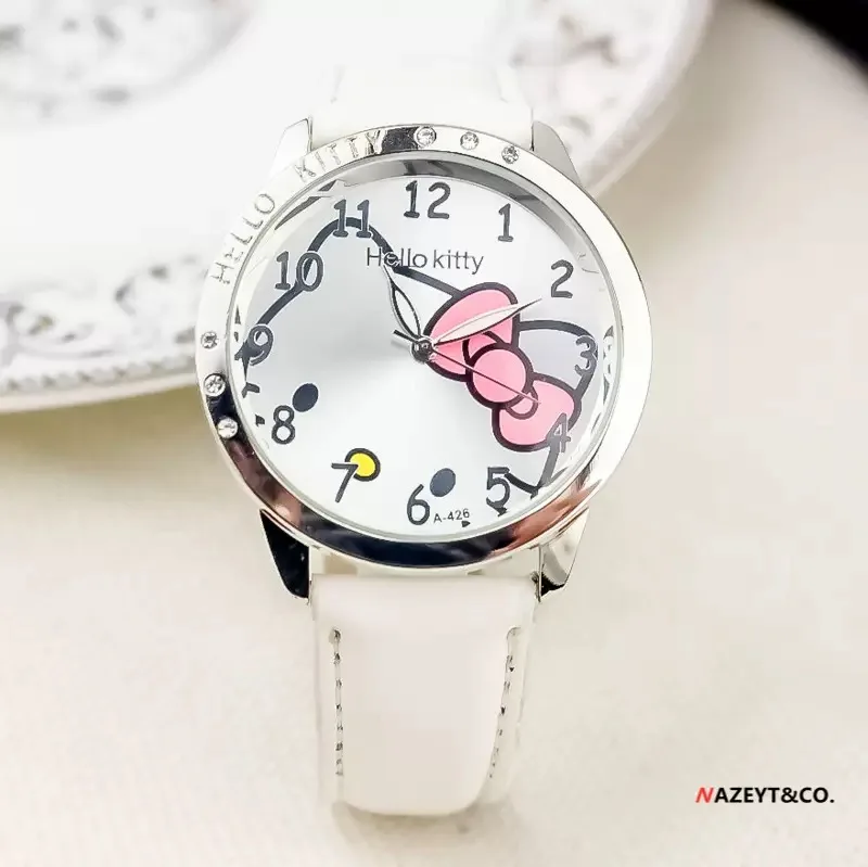 Hello Kitty Sanrio bambini Orologio al quarzo Donna Bambini Casual Impermeabile Kawaii Cartoon Orologi Orologio da polso di moda Regali