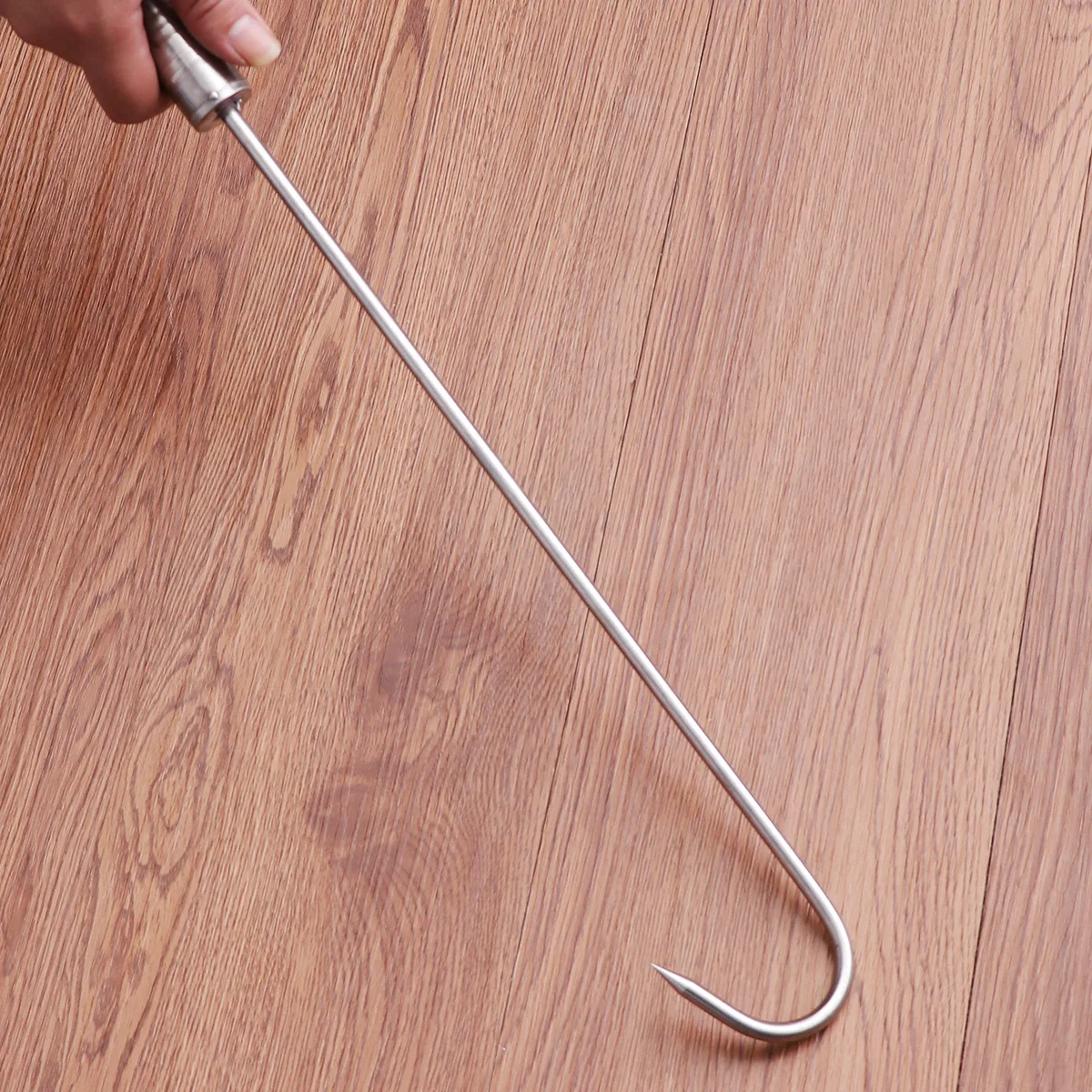 Stainless Steel Meat Hook Cooking Roasted Barbecue Pin Steel Handle Single Hook For BBQ Steak Sausage Rib Grilled Bacon