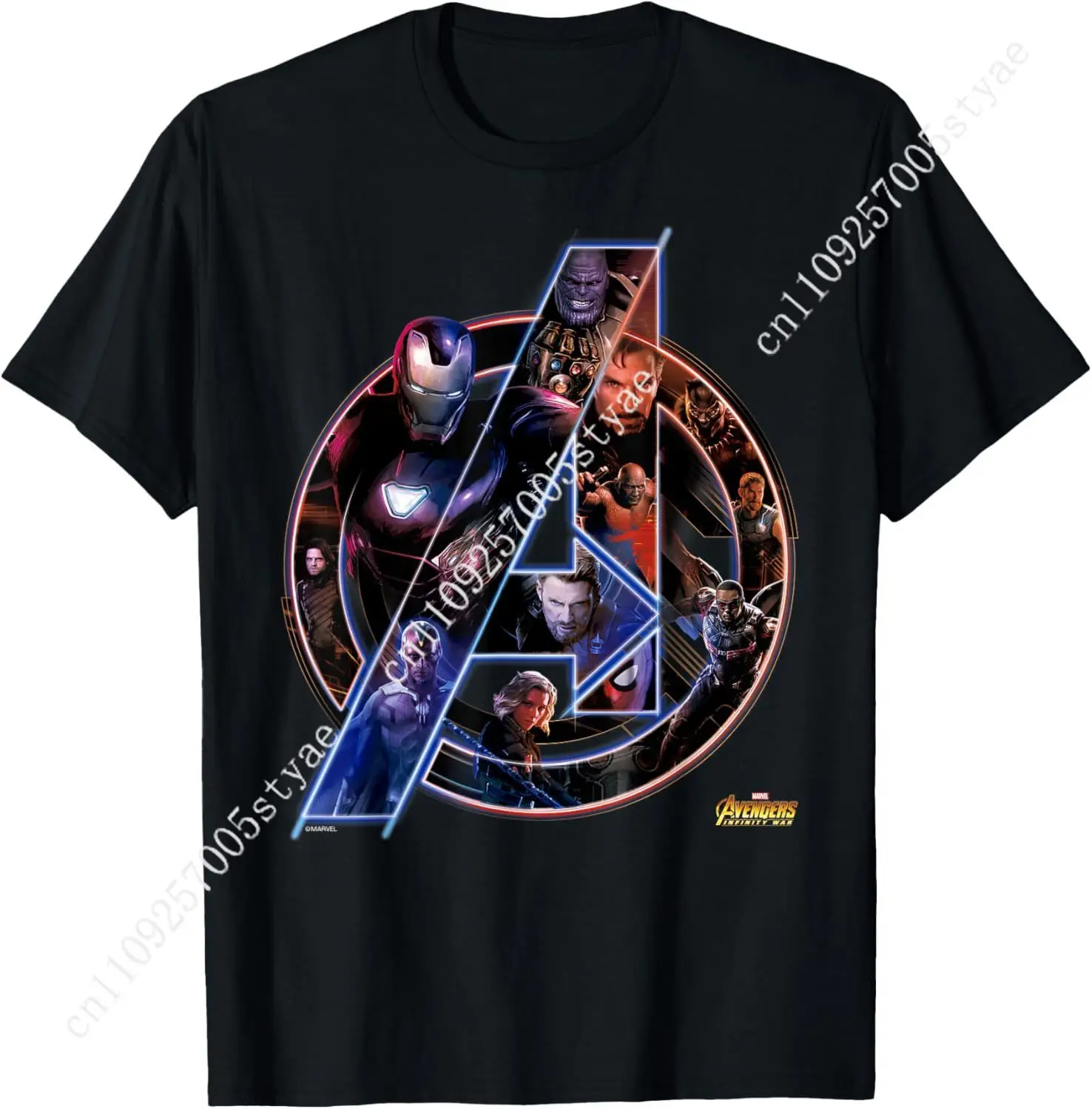 

Marvel Avengers Infinity War Neon Team Short Sleeve T-Shirt