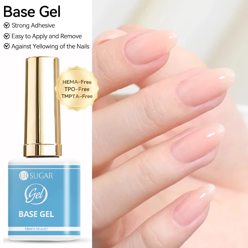 UR SUGAR 15ml Base Gel Top Coat Hema Free Nail Art Design Professionele losweken Langdurige nagelgellak voor UV LED-manicure