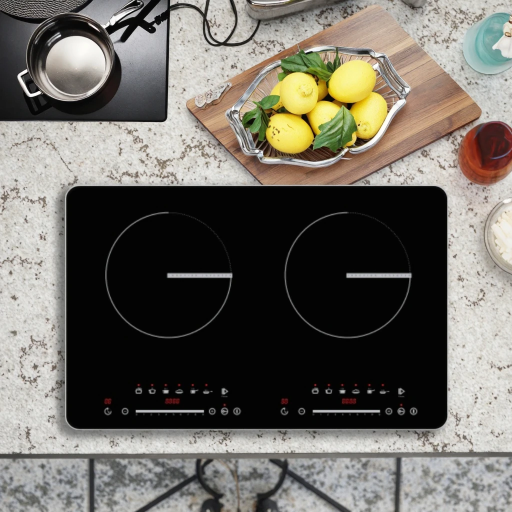 طباخ كهربائي ذكي برأسين، أجهزة مطبخ محمولة ومدمجة للاستخدام المنزلي والتجاري