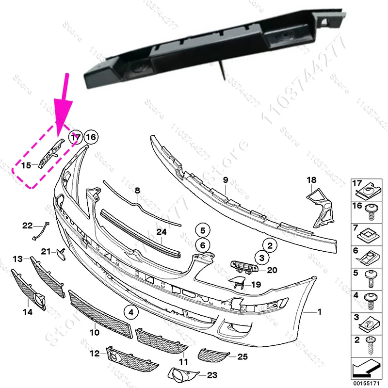 Front Bumper Mount Support Bracket Fit For BMW 7 Series E65 E66 2003-2008 Compatible PN 51117135575 51117135576