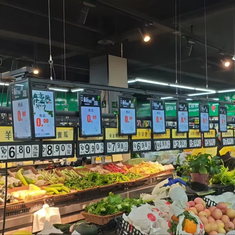 ป้ายราคาอิเล็กทรอนิกส์ขนาด 10.1 นิ้ว แบบด้านเดียวหรือสองด้าน สำหรับโฆษณาในซูเปอร์มาร์เก็ตและร้านอาหาร