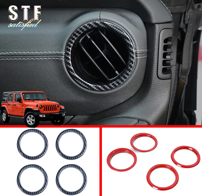 

ABS внутренняя крышка вентиляционного отверстия для кондиционера, накладка для Jeep Wrangler JL 2018 2019, автомобильные аксессуары, наклейки W4