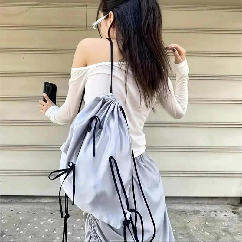 

1 шт. простой модный рюкзак на шнурке, повседневный дорожный рюкзак