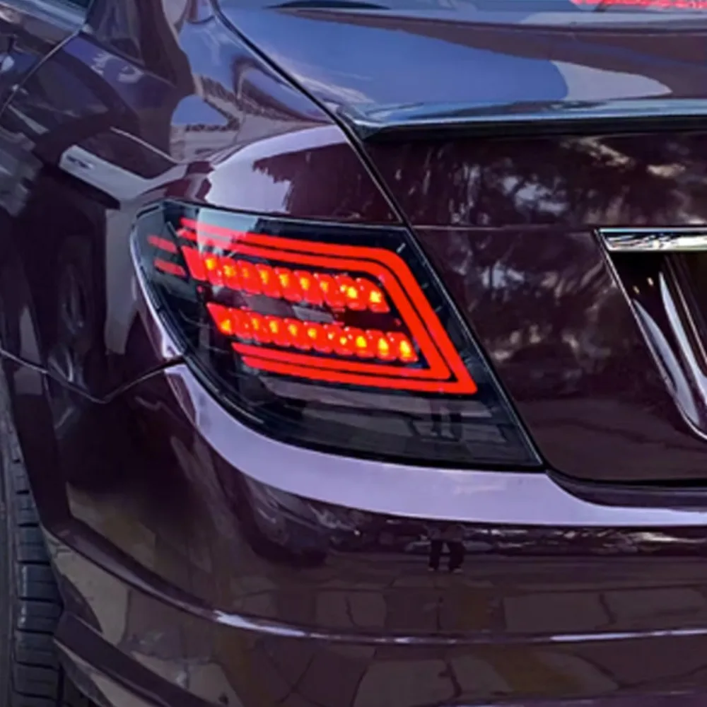 لمرسيدس بنز C-Class W204 2007-2014 LED أضواء خلفية الجمعية المدخن الأسود متتابعة بدوره إشارة ترقية استبدال أجزاء